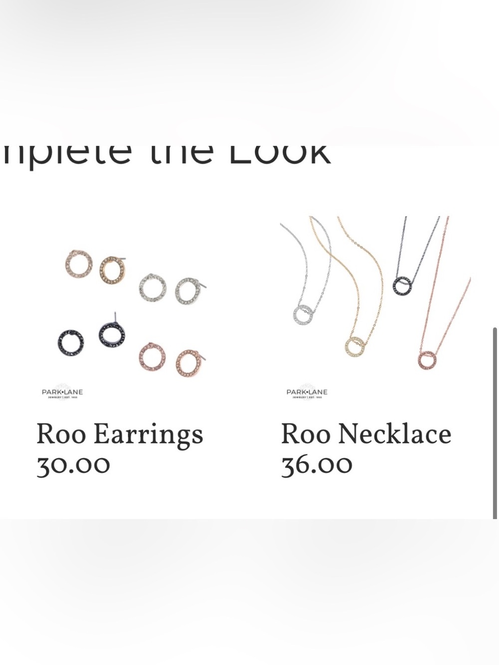 Park Lane Roo Earrings and Necklace gold pink matching jewelry set round - Picture 6 of 6